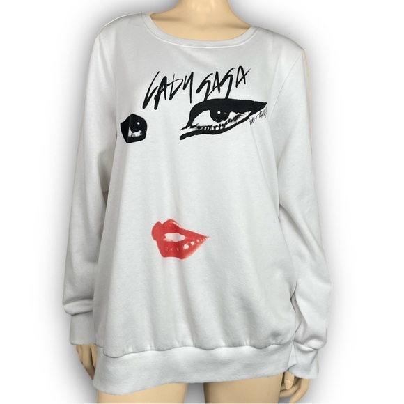 NWOT TORRID Lady Gaga Cozy Fleece Crew Neck Sweatshirt Born This Way Pop Music - Picture 3 of 12
